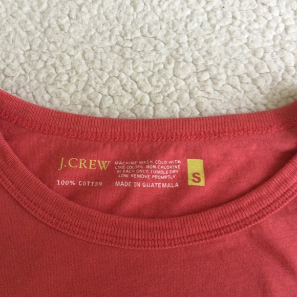Vintage J. Crew Y2K Long Sleeve Crewneck Tee Coral - Sz Small - Picture 9 of 9